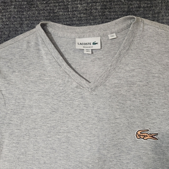 Lacoste Mens Short Sleeve Caviar Croc Regular Fit V Neck T-Shirt Basic Tee Sz M - Picture 4 of 10